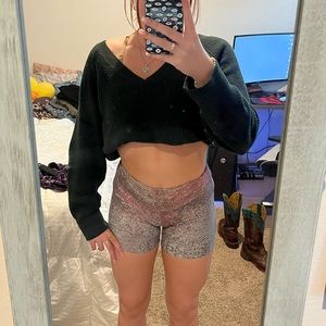 snakeskin print athletic shorts